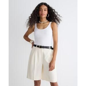 J. Crew Women's Vintage Scoop Neck Rib Shelf-Bra Tank Top BQ897 White Sz S NWOT